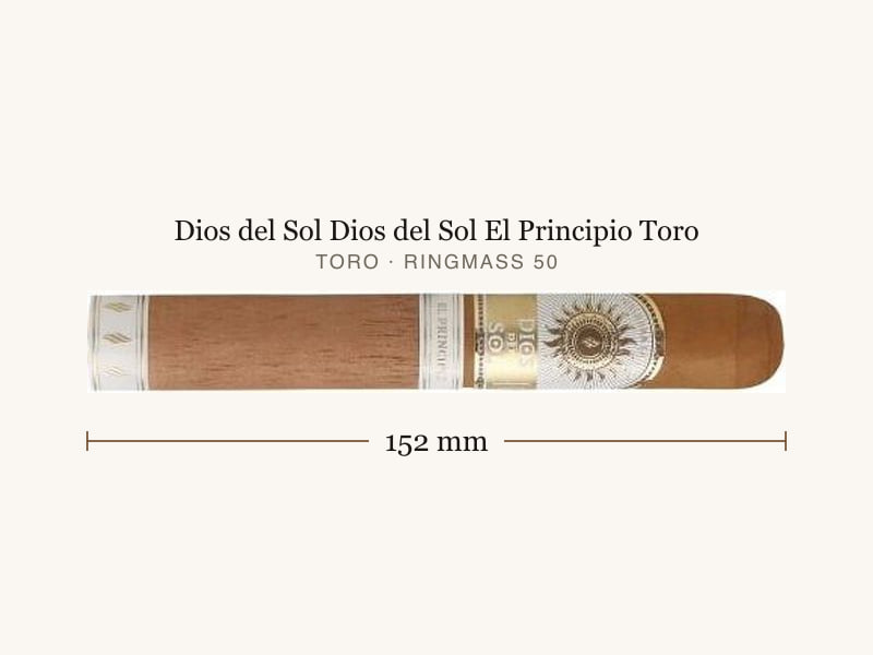 Dios del Sol Dios del Sol El Principio Toro, Maßangaben: Länge 152 mm, Ringmaß 50