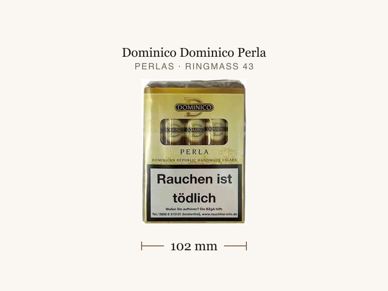 Dominico Dominico Perla, Maßangaben: Länge 102 mm, Ringmaß 43