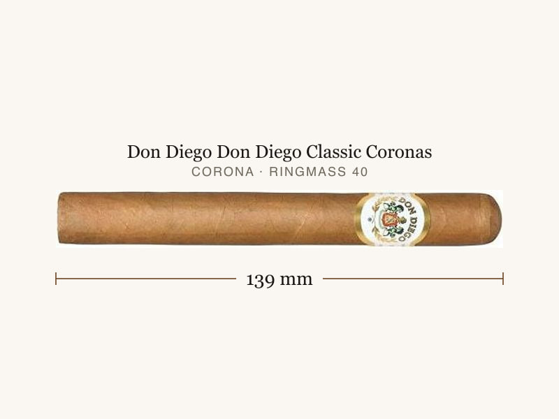 Don Diego Don Diego Classic Coronas, Maßangaben: Länge 139 mm, Ringmaß 40