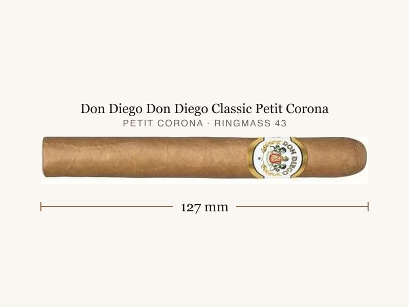 Don Diego Don Diego Classic Petit Corona, Maßangaben: Länge 127 mm, Ringmaß 43