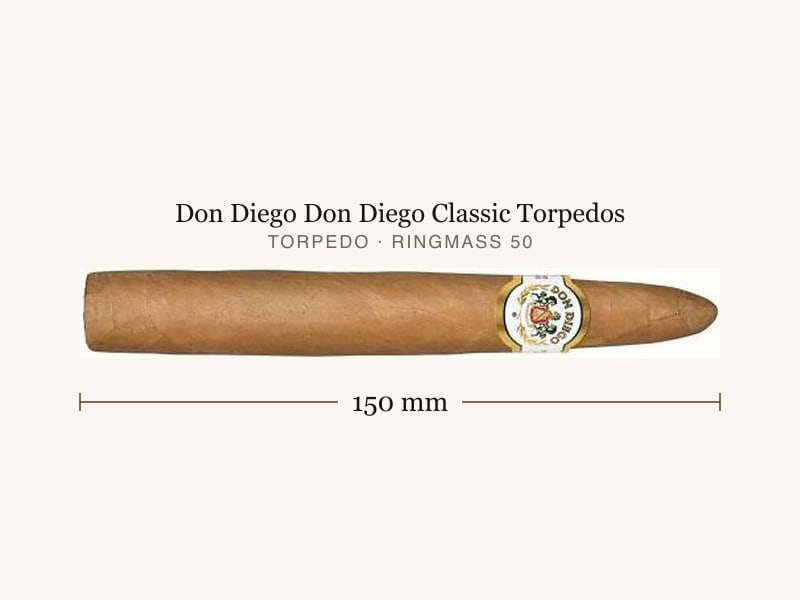 Don Diego Don Diego Classic Torpedos, Maßangaben: Länge 150 mm, Ringmaß 50