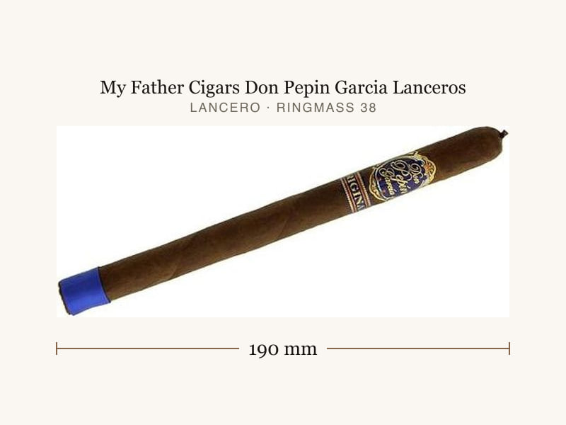 My Father Cigars Don Pepin Garcia Lanceros, Maßangaben: Länge 190 mm, Ringmaß 38