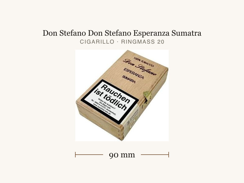 Don Stefano Don Stefano Esperanza Sumatra, Maßangaben: Länge 90 mm, Ringmaß 20