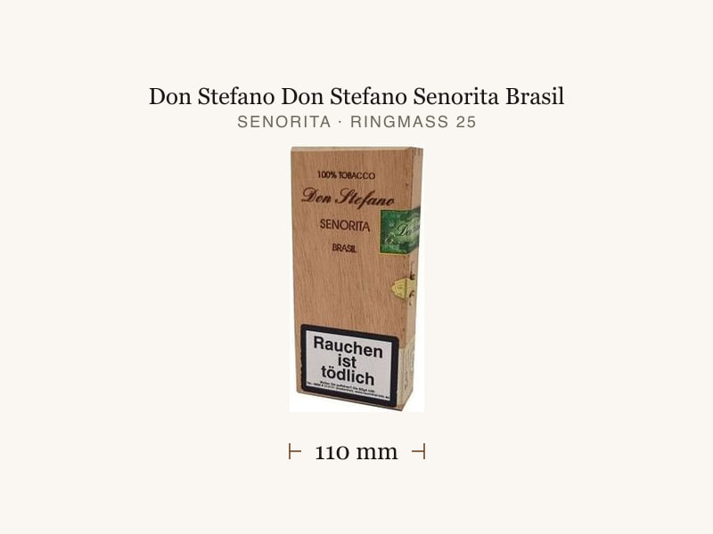 Don Stefano Don Stefano Senorita Brasil, Maßangaben: Länge 110 mm, Ringmaß 25
