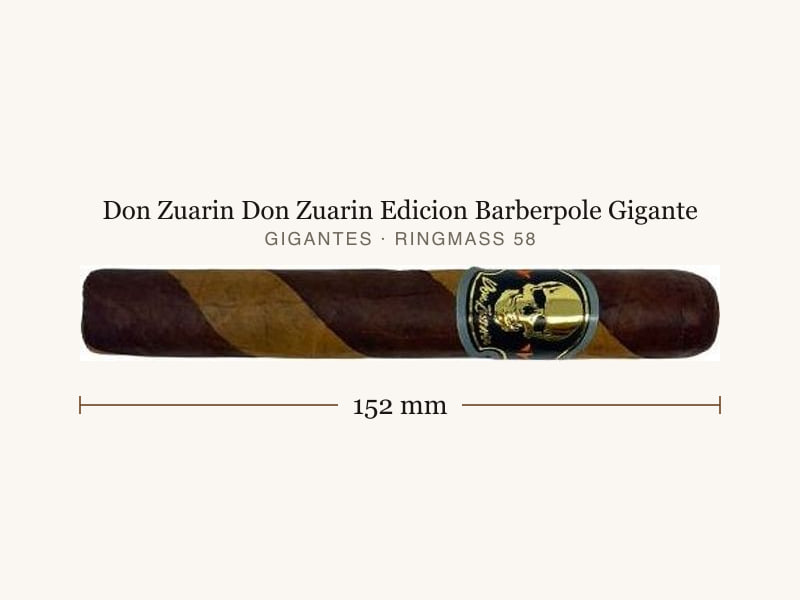Don Zuarin Don Zuarin Edicion Barberpole Gigante, Maßangaben: Länge 152 mm, Ringmaß 58