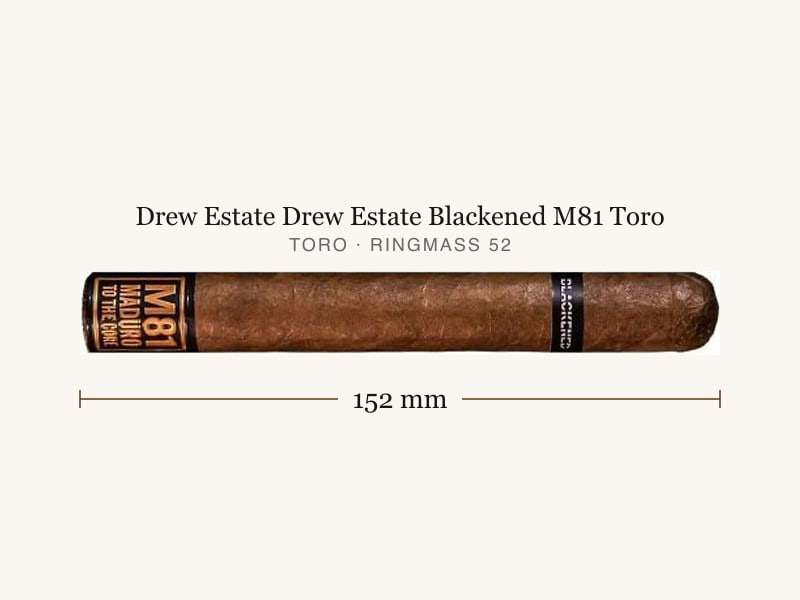 Drew Estate Drew Estate Blackened M81 Toro, Maßangaben: Länge 152 mm, Ringmaß 52