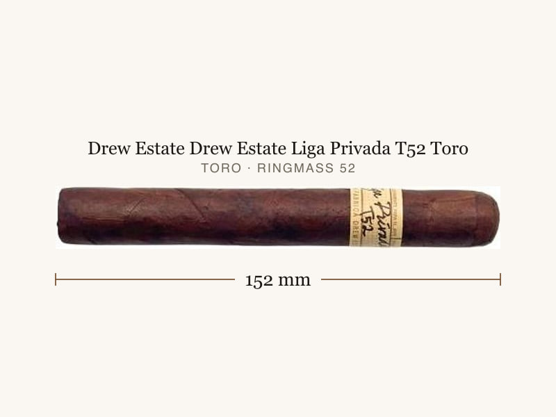 Drew Estate Drew Estate Liga Privada T52 Toro, Maßangaben: Länge 152 mm, Ringmaß 52