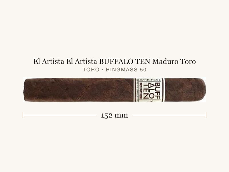 El Artista El Artista BUFFALO TEN Maduro Toro, Maßangaben: Länge 152 mm, Ringmaß 50