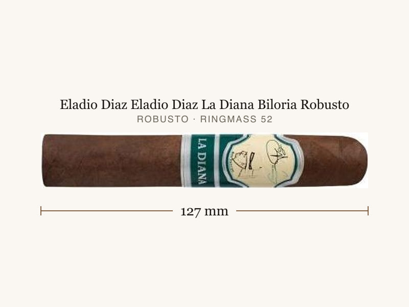 Eladio Diaz Eladio Diaz La Diana Biloria Robusto, Maßangaben: Länge 127 mm, Ringmaß 52