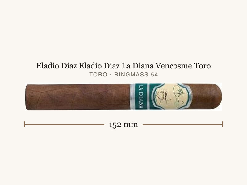 Eladio Diaz Eladio Diaz La Diana Vencosme Toro, Maßangaben: Länge 152 mm, Ringmaß 54
