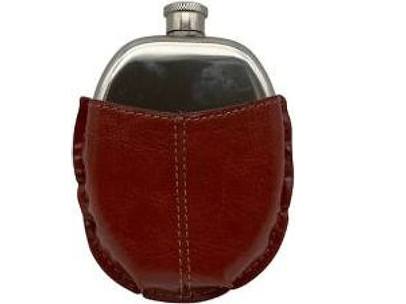 Hauser Flachmann Edelstahl oval, Detailansicht