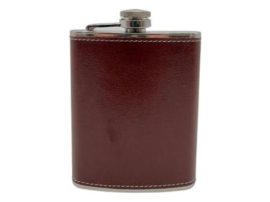 Flachmann-Set "Lederoptik braun"