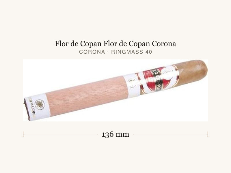 Flor de Copan Flor de Copan Corona, Maßangaben: Länge 136 mm, Ringmaß 40