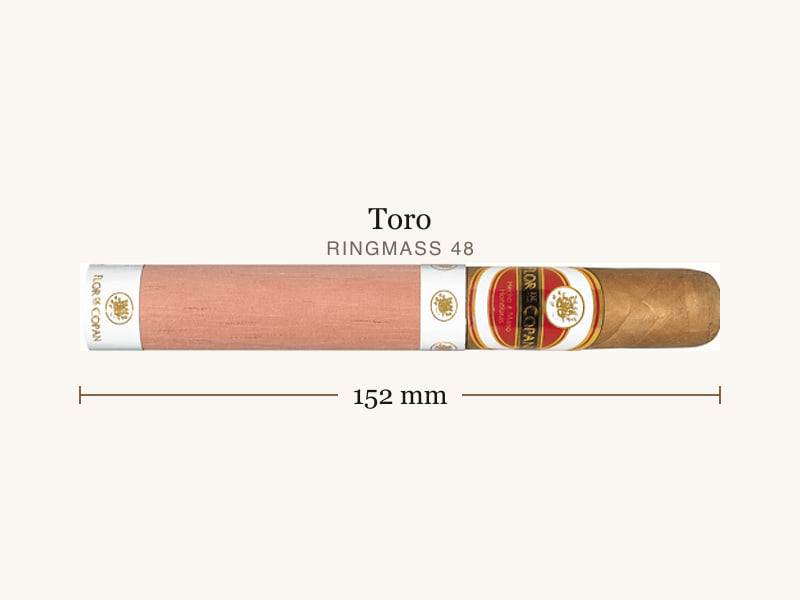 Flor de Copan Flor de Copan Toro, Maßangaben: Länge 152 mm, Ringmaß 48