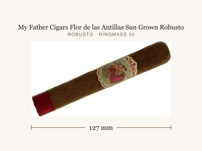 My Father Cigars Flor de las Antillas Sun Grown Robusto, Maßangaben: Länge 127 mm, Ringmaß 50
