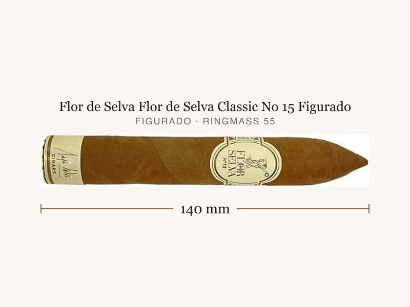 Flor de Selva Flor de Selva Classic No 15 Figurado, Maßangaben: Länge 140 mm, Ringmaß 55