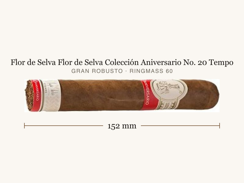 Flor de Selva Flor de Selva Colección Aniversario No. 20 Tempo, Maßangaben: Länge 152 mm, Ringmaß 60