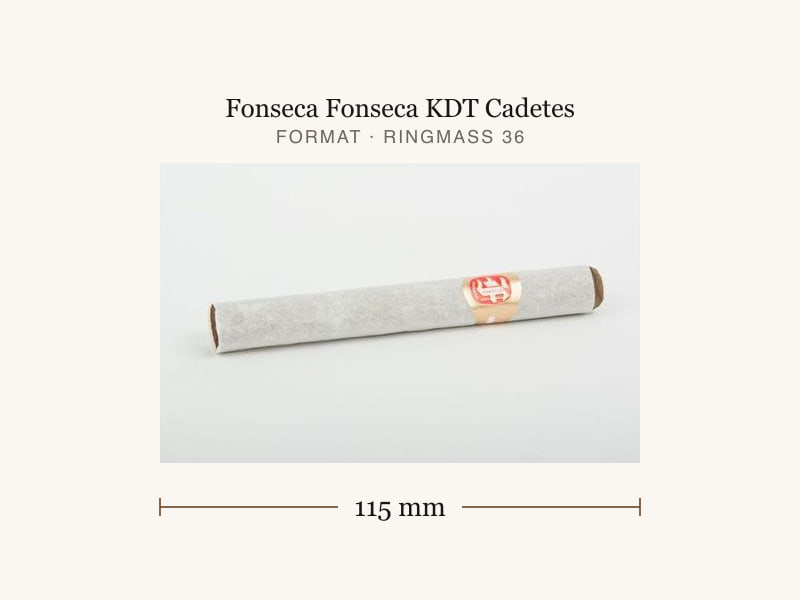 Fonseca Fonseca KDT Cadetes, Maßangaben: Länge 115 mm, Ringmaß 36