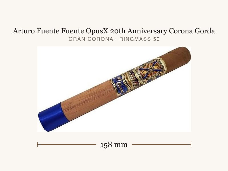 Arturo Fuente Fuente OpusX 20th Anniversary Corona Gorda, Maßangaben: Länge 158 mm, Ringmaß 50