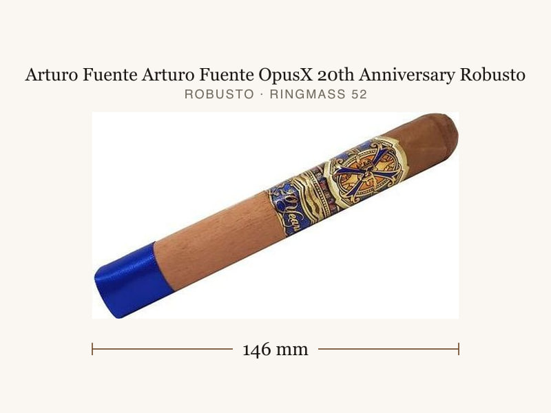 Arturo Fuente Arturo Fuente OpusX 20th Anniversary Robusto, Maßangaben: Länge 146 mm, Ringmaß 52