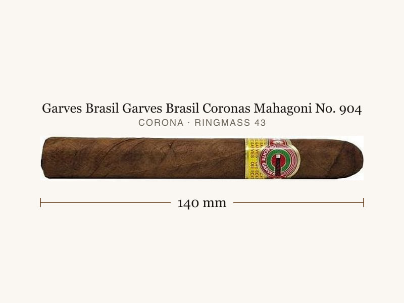 Garves Brasil Garves Brasil Coronas Mahagoni No. 904, Maßangaben: Länge 140 mm, Ringmaß 43