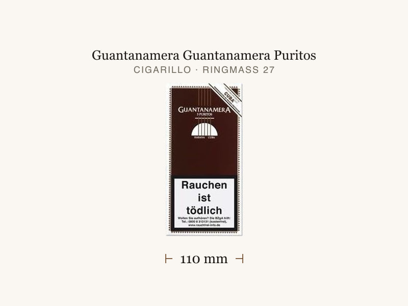 Guantanamera Guantanamera Puritos, Maßangaben: Länge 110 mm, Ringmaß 27