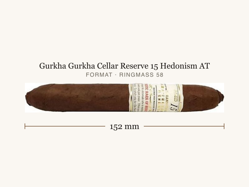 Gurkha Gurkha Cellar Reserve 15 Hedonism AT, Maßangaben: Länge 152 mm, Ringmaß 58