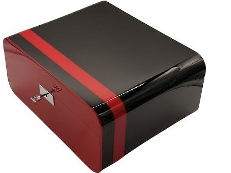Ohne Marke Guy Janot Classic Humidor schwarz/rot - 50 Zigarren, Detailansicht
