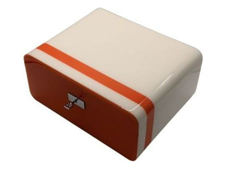 Ansicht 1 von 2 anzeigen: Guy Janot Classic Humidor weiß/orange - 50 Zigarren