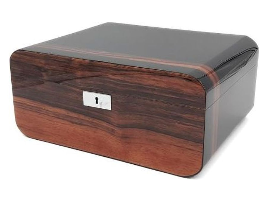 Guy Janot Humidor Schwarz/Makassar Lack für 50 Zigarren