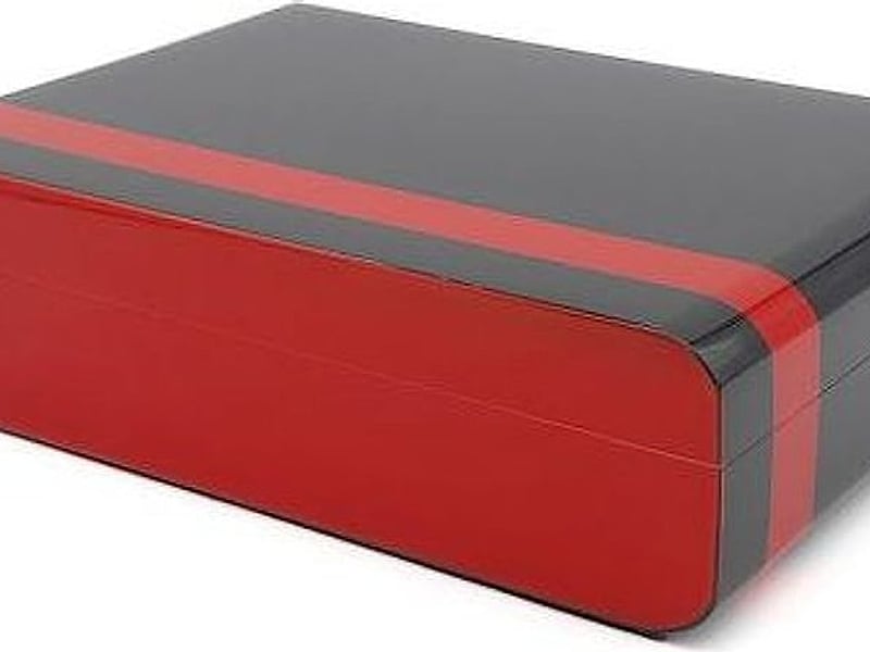 Ohne Marke Guy Janot Humidor Schwarz/rot Lack für 20 Zigarren, Detailansicht