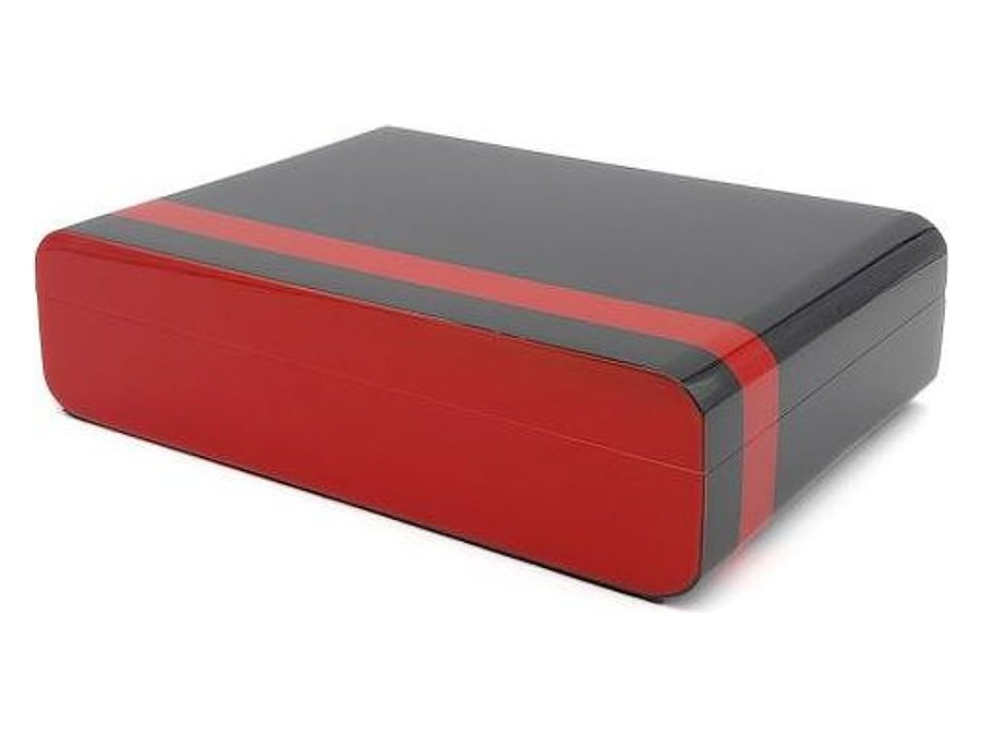 Guy Janot Humidor Schwarz/rot Lack für 20 Zigarren