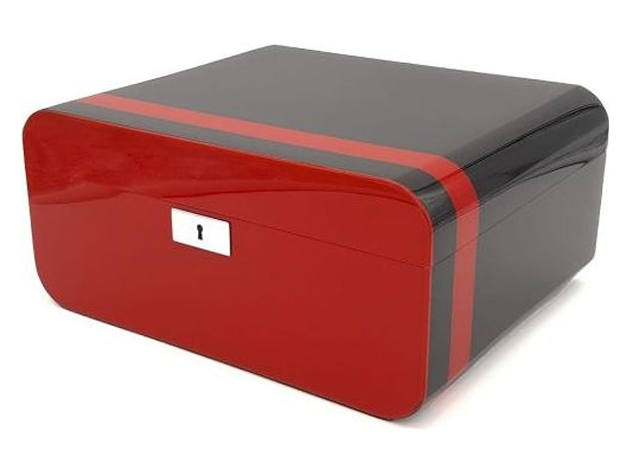 Guy Janot Humidor Schwarz/rot Lack für 50 Zigarren