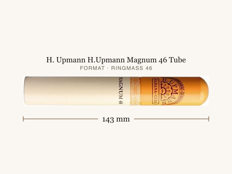 H. Upmann H.Upmann Magnum 46 Tube, Maßangaben: Länge 143 mm, Ringmaß 46