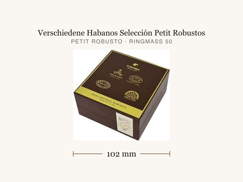 Verschiedene Habanos Selección Petit Robustos, Maßangaben: Länge 102 mm, Ringmaß 50