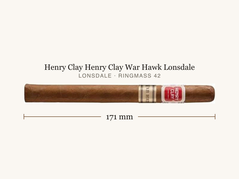 Henry Clay Henry Clay War Hawk Lonsdale, Maßangaben: Länge 171 mm, Ringmaß 42
