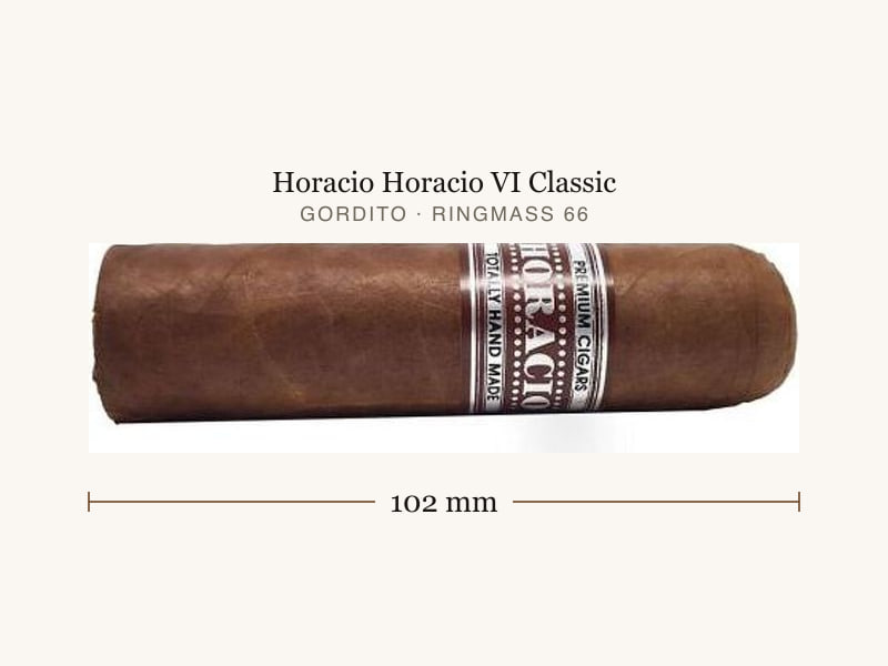 Horacio Horacio VI Classic, Maßangaben: Länge 102 mm, Ringmaß 66
