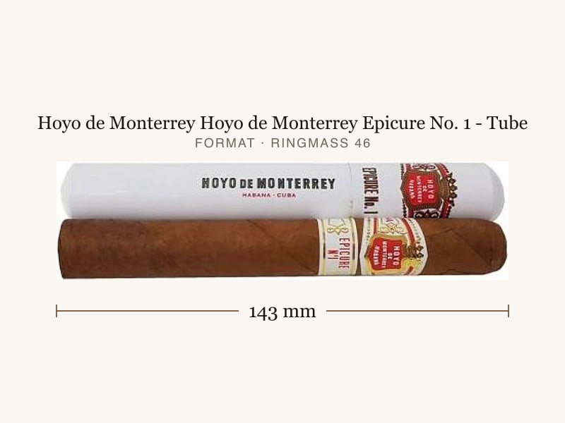 Hoyo de Monterrey Hoyo de Monterrey Epicure No. 1 - Tube, Maßangaben: Länge 143 mm, Ringmaß 46