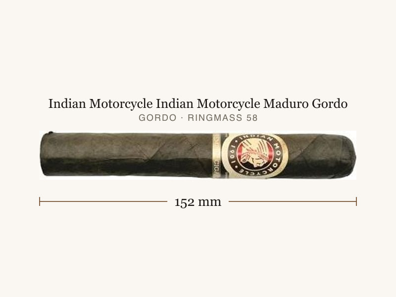 Indian Motorcycle Indian Motorcycle Maduro Gordo, Maßangaben: Länge 152 mm, Ringmaß 58