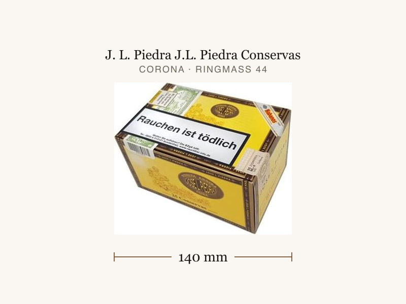 J. L. Piedra J.L. Piedra Conservas, Maßangaben: Länge 140 mm, Ringmaß 44