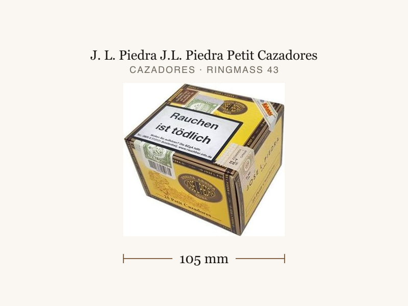 J. L. Piedra J.L. Piedra Petit Cazadores, Maßangaben: Länge 105 mm, Ringmaß 43