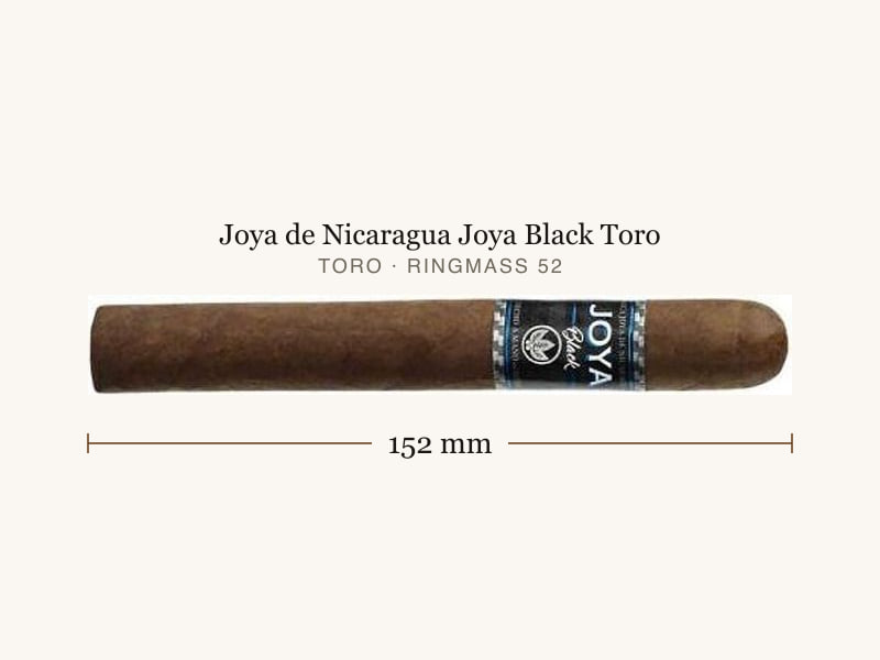 Joya de Nicaragua Joya Black Toro, Maßangaben: Länge 152 mm, Ringmaß 52