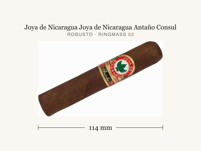 Joya de Nicaragua Joya de Nicaragua Antaño Consul, Maßangaben: Länge 114 mm, Ringmaß 52