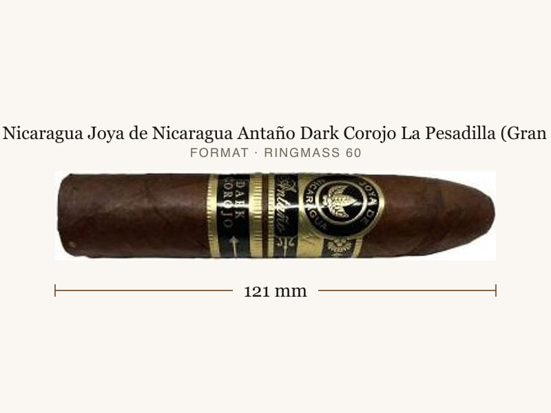 Joya de Nicaragua Joya de Nicaragua Antaño Dark Corojo La Pesadilla (Gran Cónsul), Maßangaben: Länge 121 mm, Ringmaß 60