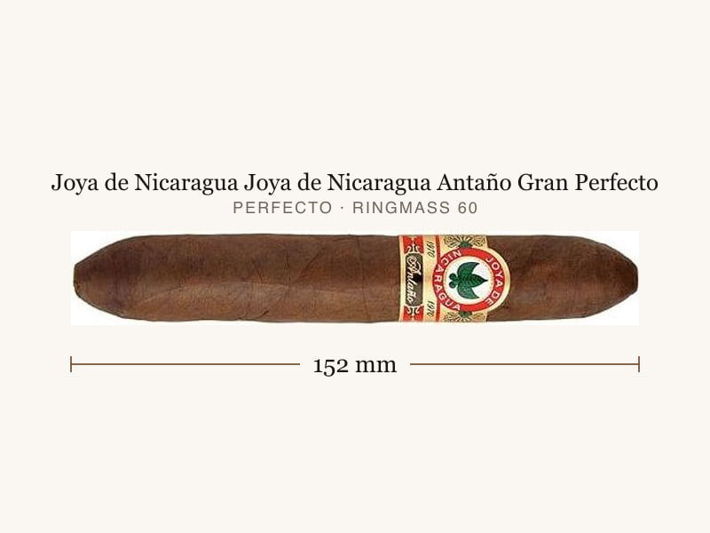 Joya de Nicaragua Joya de Nicaragua Antaño Gran Perfecto, Maßangaben: Länge 152 mm, Ringmaß 60