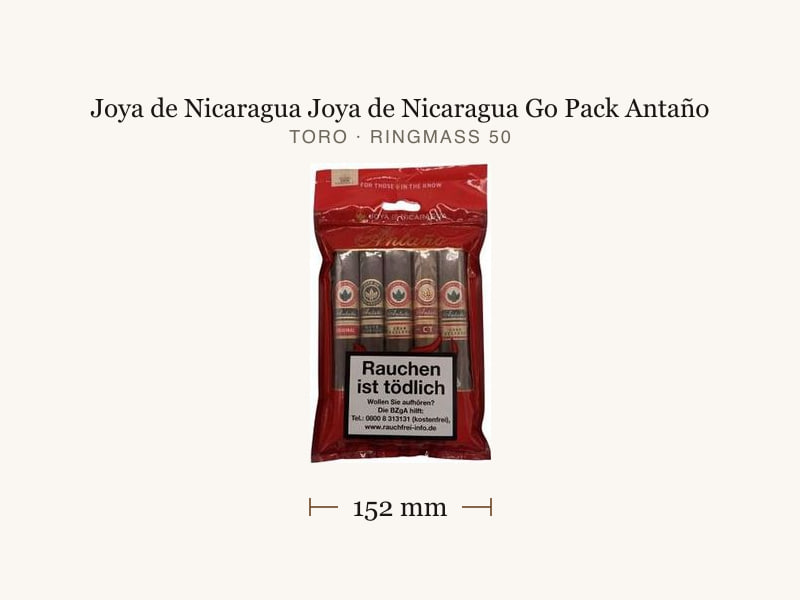 Joya de Nicaragua Joya de Nicaragua Go Pack Antaño, Maßangaben: Länge 152 mm, Ringmaß 50