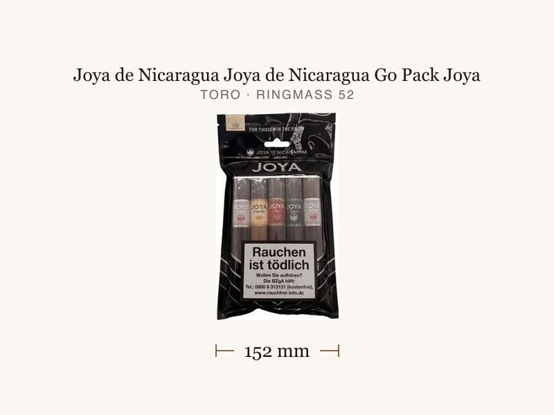 Joya de Nicaragua Joya de Nicaragua Go Pack Joya, Maßangaben: Länge 152 mm, Ringmaß 52