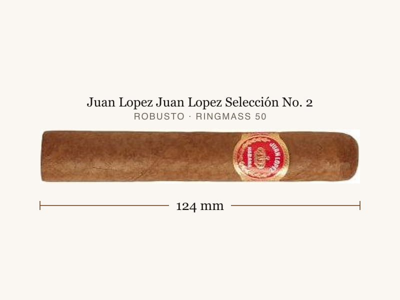 Juan Lopez Juan Lopez Selección No. 2, Maßangaben: Länge 124 mm, Ringmaß 50