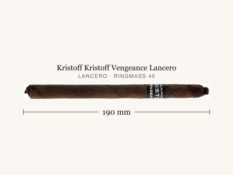 Kristoff Kristoff Vengeance Lancero, Maßangaben: Länge 190 mm, Ringmaß 40
