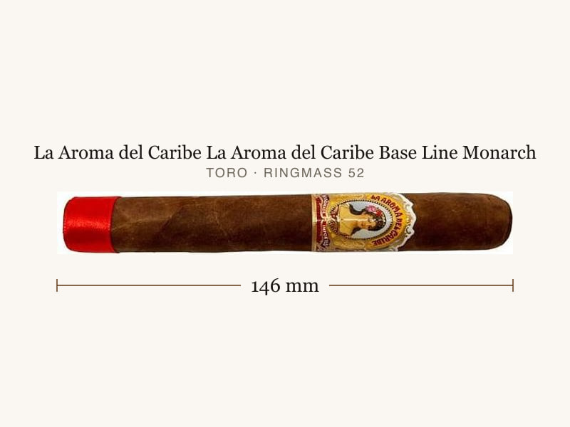 La Aroma del Caribe La Aroma del Caribe Base Line Monarch, Maßangaben: Länge 146 mm, Ringmaß 52